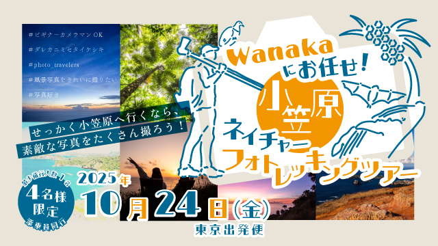 Wanakaにお任せ！小笠原ネイチャーフォトレッキングツアー
