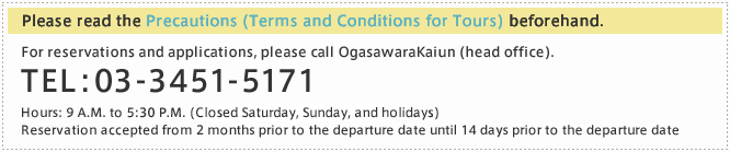 Please read the Precautions (Terms and Conditions for Tours.) before application.